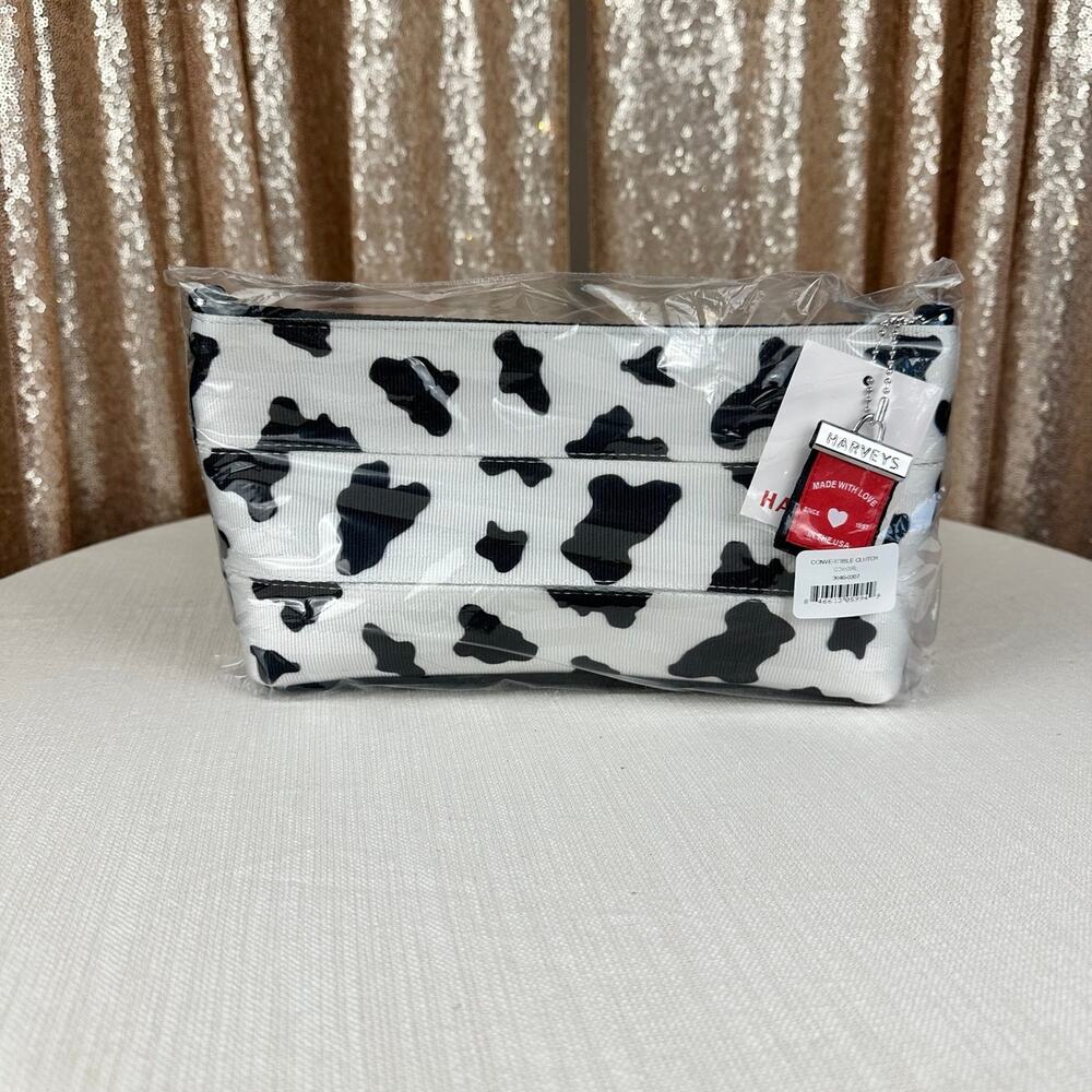 Harveys Cowgirl Convertible Clutch Cow Print Crossbody Seatbelt Bag NWT